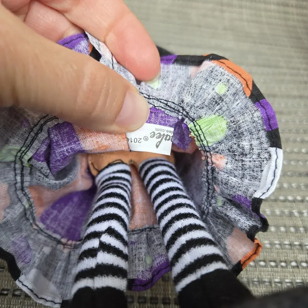 Annalee Doll 2014 Witch Halloween Spooky Polka Dot Hat